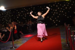 National Youth Work Award winner struts down the red carpet to collect her prize