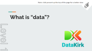 What is Data? Cover slide from Datakirk