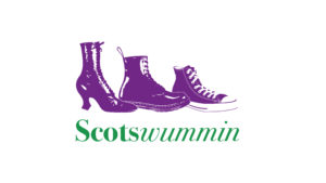 Scotswummin logo with 3 purple boots