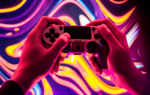 Game controls with bright background