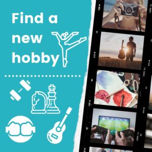 Images of lots of types of hobby, and the text 'Find a New Hobby'.
