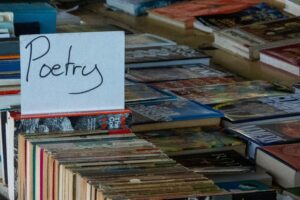 Poetry sign in Library