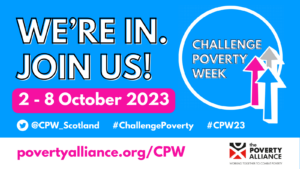 Event flyer for 2023 challenge poverty week