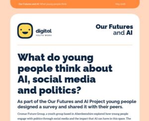 cover of pdf, saying: What do young people thing about AI, social media and politics