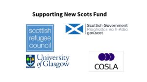 Scottish Refugee Council, Scottish Government, University of Glasgow and COSLA logos