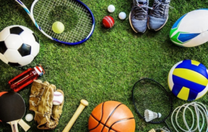 An assortment of sports equipment