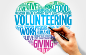 Love heart with benefits of volunteering