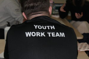 youth work team back of shirt